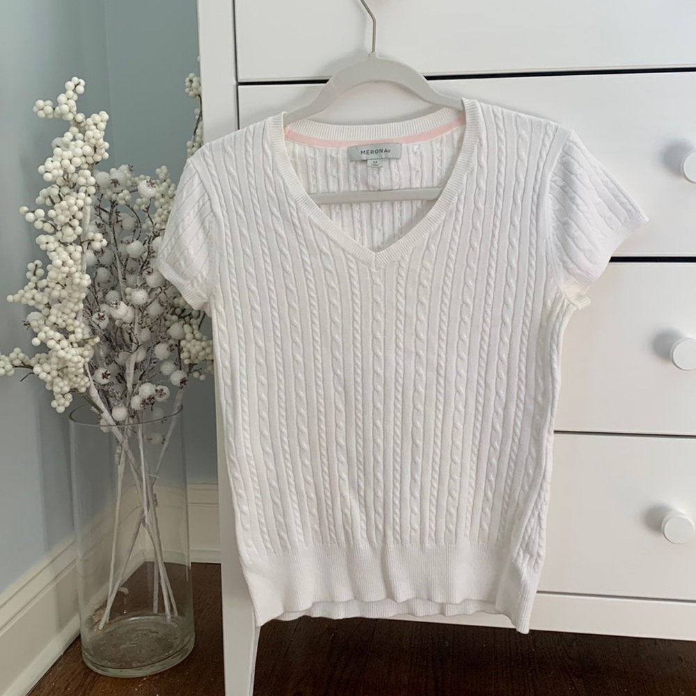 Merona white sweater-ribbed tee